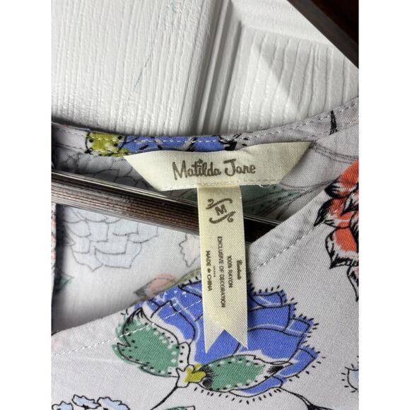matilda jane gray floral dress Medium twee preppy - Picture 4 of 5